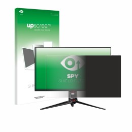 Face avant d’un emballage produit avec le logo de la marque upscreen. À côté, l’appareil ASUS ROG Swift PG32UCDM est représent