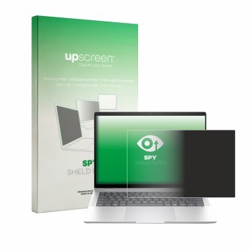Face avant d’un emballage produit avec le logo de la marque upscreen. À côté, l’appareil HP EliteBook X G1i 14