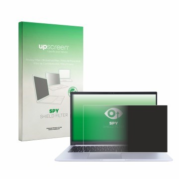 Face avant d’un emballage produit avec le logo de la marque upscreen. À côté, l’appareil ASUS Vivobook 15 X1502ZA est représen