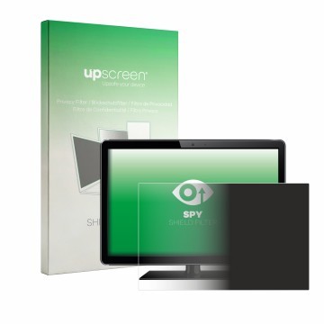 Vorderseite einer Produktverpackung mit dem Markenlogo upscreen. Daneben ist das Gerät mit dem zugehörigen Displayschutz abgeb