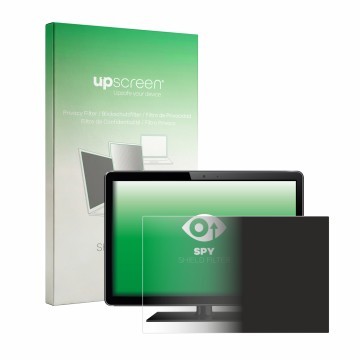 Vorderseite einer Produktverpackung mit dem Markenlogo upscreen. Daneben ist das Gerät mit dem zugehörigen Displayschutz abgeb