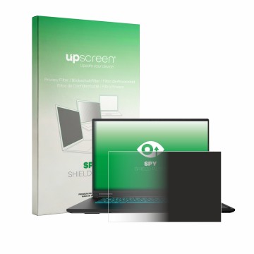 Parte frontal de un envase de producto con el logotipo de la marca upscreen. Al lado se muestra el dispositivo Gigabyte Gaming