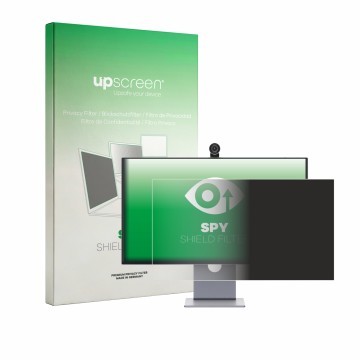 Parte frontal de un envase de producto con el logotipo de la marca upscreen. Al lado se muestra el dispositivo Lenovo Yoga Pro