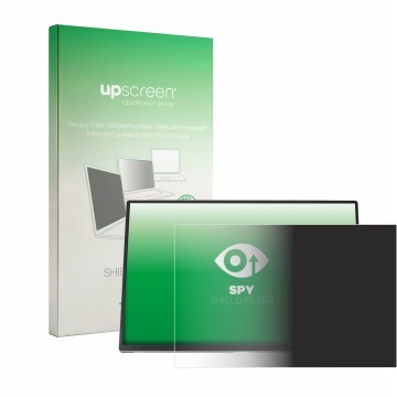 Vorderseite einer Produktverpackung mit dem Markenlogo upscreen. Daneben ist das Gerät ASUS ZenScreen OLED MQ16FC mit dem zuge