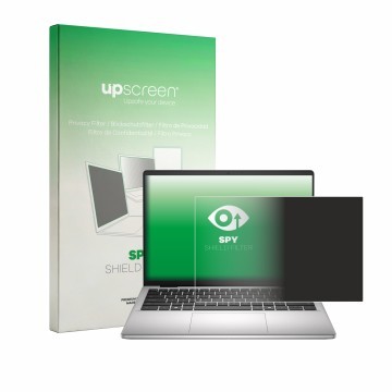 Vorderseite einer Produktverpackung mit dem Markenlogo upscreen. Daneben ist das Gerät Dell Dell Pro 14 Essential mit dem zuge