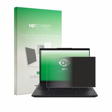 Vorderseite einer Produktverpackung mit dem Markenlogo upscreen. Daneben ist das Gerät Lenovo ThinkPad L14 Gen 7 mit dem zugeh