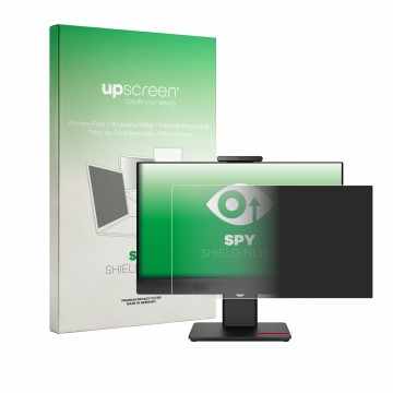 Parte frontale di una confezione del prodotto con il logo del marchio upscreen. Accanto è raffigurato il dispositivo Lenovo Th