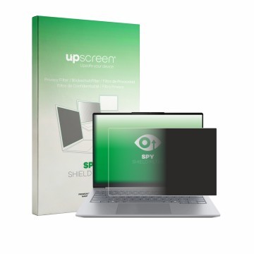 Parte frontale di una confezione del prodotto con il logo del marchio upscreen. Accanto è raffigurato il dispositivo Lenovo Th