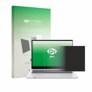 Parte frontale di una confezione del prodotto con il logo del marchio upscreen. Accanto è raffigurato il dispositivo Acer Swif