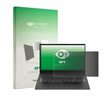 Parte frontale di una confezione del prodotto con il logo del marchio upscreen. Accanto è raffigurato il dispositivo Lenovo V1