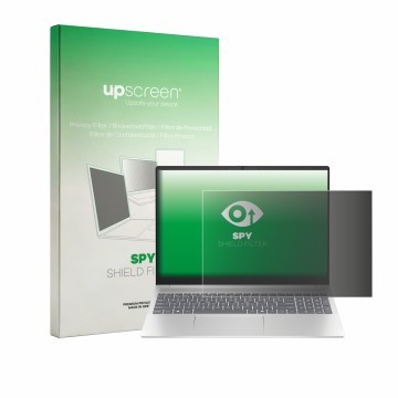 Face avant d’un emballage produit avec le logo de la marque upscreen. À côté, l’appareil HP Pavilion 16-ag0xxx est représenté 