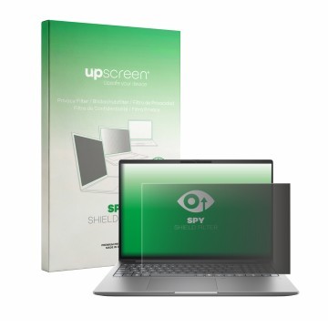 Parte frontale di una confezione del prodotto con il logo del marchio upscreen. Accanto è raffigurato il dispositivo HP Zbook 