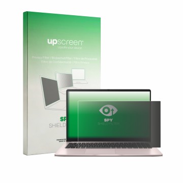 Face avant d’un emballage produit avec le logo de la marque upscreen. À côté, l’appareil ASUS Chromebook CX15 est représenté a