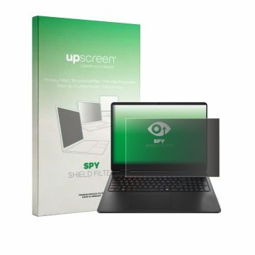 Face avant d’un emballage produit avec le logo de la marque upscreen. À côté, l’appareil HP HyperX Omen 16 est représenté avec