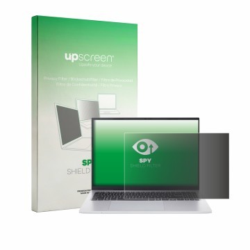 Face avant d’un emballage produit avec le logo de la marque upscreen. À côté, l’appareil Acer Aspire Go 16 est représenté avec