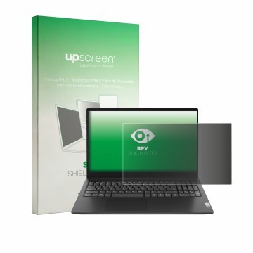 Parte frontale di una confezione del prodotto con il logo del marchio upscreen. Accanto è raffigurato il dispositivo Lenovo V1