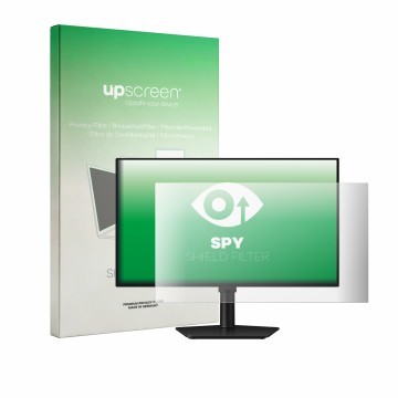 Face avant d’un emballage produit avec le logo de la marque upscreen. À côté, l’appareil Samsung Odyssey OLED G6 G61SH 27