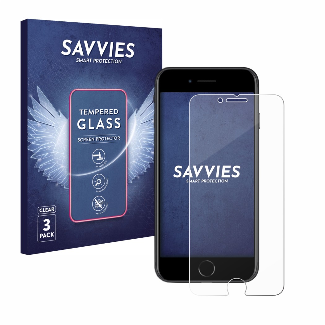 3x Savvies HD33 Clear Protection d'écran en verre trempé pour Apple iPhone  SE 2 2020
