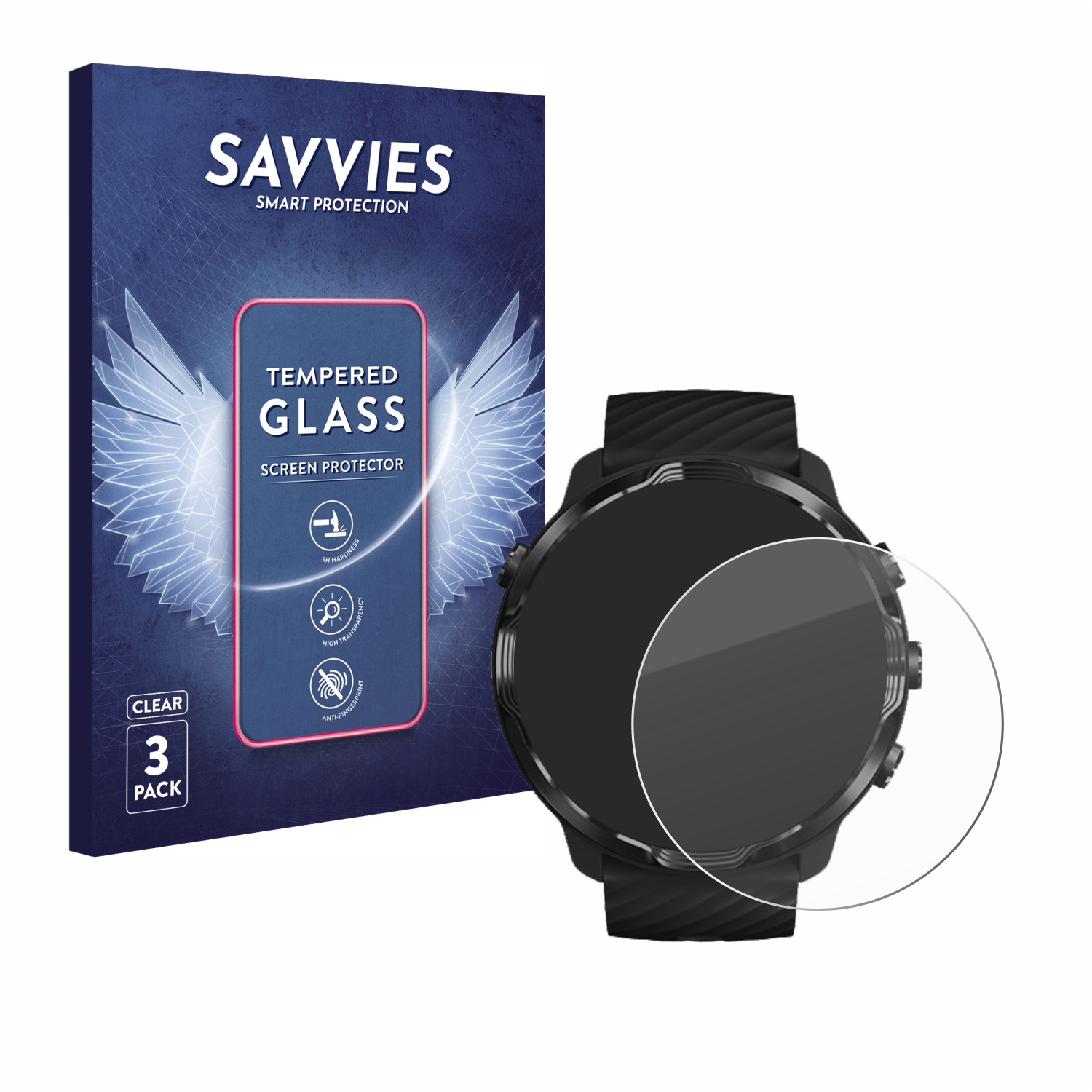 Pellicola Protettiva In Vetro Temperato Per Suunto 7 – Trasparente, Durezza 9H, Spessore 0,3 Mm, Con Panno E Salvietta, Proteggi Schermo Orologio