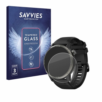 Face avant d’un emballage produit avec le logo de la marque Savvies. À côté, l’appareil Kiprun GPS 900 by Coros est représenté