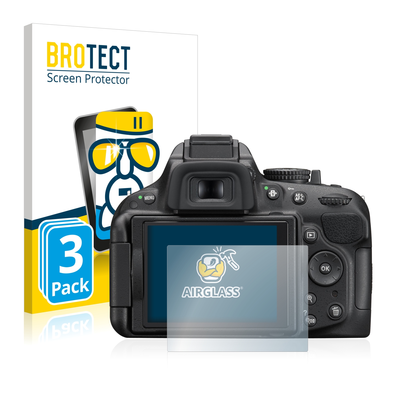 6x Displayschutzfolie für Nikon D5200 Klar Transparent Schutzfolie Displayfolie 