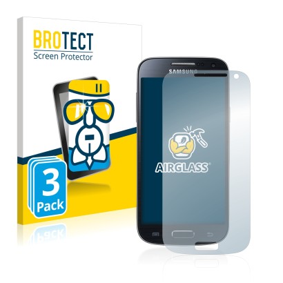 Parte frontal de un envase de producto con el logotipo de la marca BROTECT. Al lado se muestra el dispositivo Samsung Galaxy S