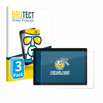 Parte frontale di una confezione del prodotto con il logo del marchio BROTECT. Accanto è raffigurato il dispositivo Microsoft 