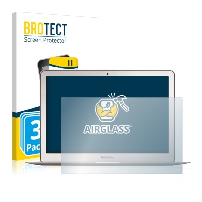 Parte frontale di una confezione del prodotto con il logo del marchio BROTECT. Accanto è raffigurato il dispositivo Apple MacB