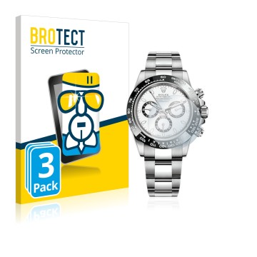 Front side of a product packaging with the brand logo BROTECT. Next to it is the device Rolex Cosmograph Daytona (40 mm) shown