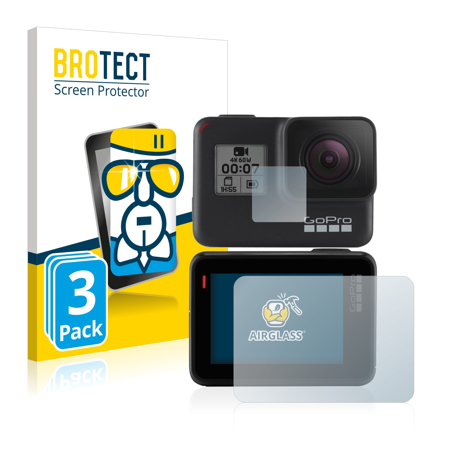 upscreen Bacteria Shield Matte Displayschutz Schutzfolie für GoPro Hero 7 Black antibakterieller Schutz, matt - entspiegelt Rückseite 