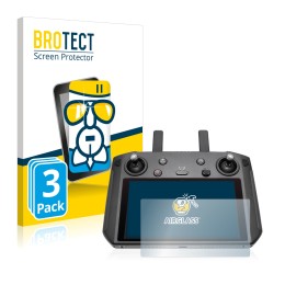 Front side of a product packaging with the brand logo BROTECT. Next to it is the device DJI Smart Controller shown with the co