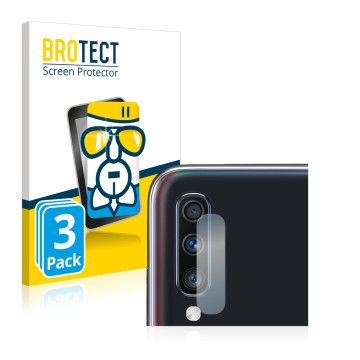Parte frontal de un envase de producto con el logotipo de la marca BROTECT. Al lado se muestra el dispositivo Samsung Galaxy A