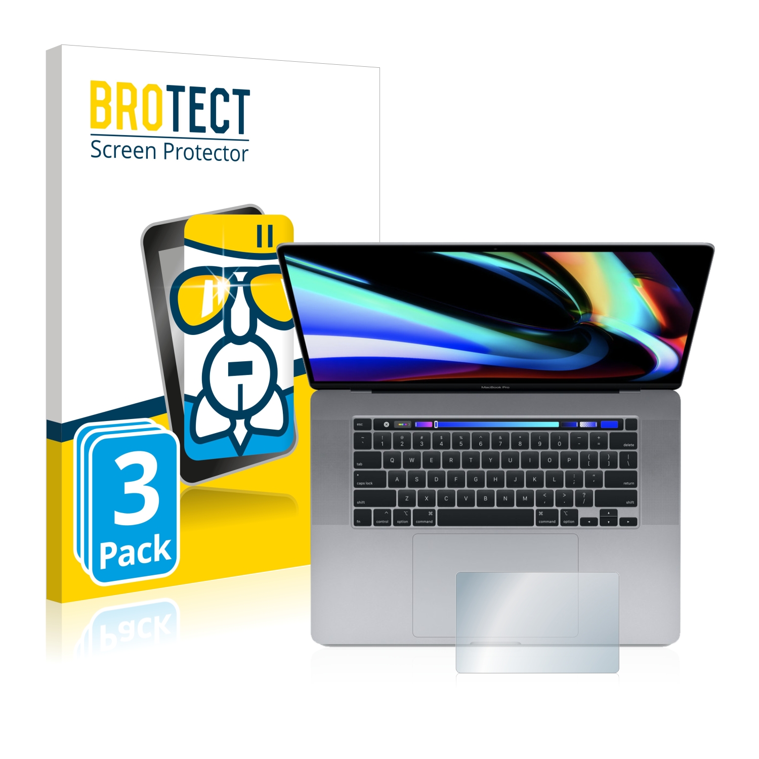 AirGlass brotect Protection Ecran Verre Compatible avec Apple MacBook Pro 13 2019 Film Protecteur Vitre 9H Anti-Rayures 