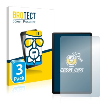 Front side of a product packaging with the brand logo BROTECT. Next to it is the device Samsung Galaxy Tab S6 2020 shown with 
