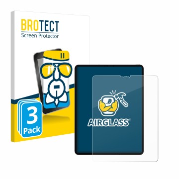 Vorderseite einer Produktverpackung mit dem Markenlogo BROTECT. Daneben ist das Gerät Apple iPad 12.9