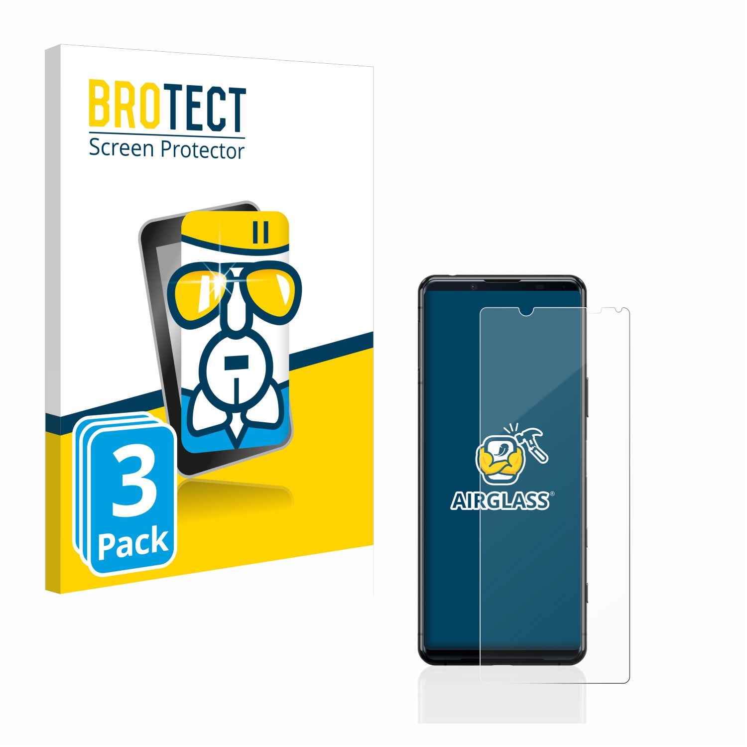 Brotect AirGlass Pellicola In Vetro Ibrido Per Sony Xperia 5 II (Fronte E Retro) – Protezione 9H, Trasparente E Ultra-Sottile – Made In Germany