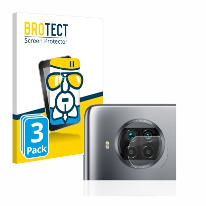 Parte frontale di una confezione del prodotto con il logo del marchio BROTECT. Accanto è raffigurato il dispositivo Xiaomi Mi 