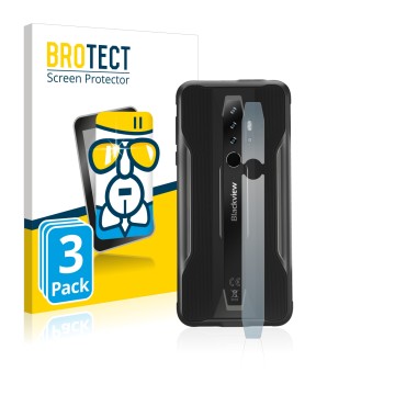 Face avant d’un emballage produit avec le logo de la marque BROTECT. À côté, l’appareil Blackview BV6300 Pro (Caméra UNIQUEMEN