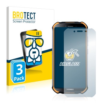 Face avant d’un emballage produit avec le logo de la marque BROTECT. À côté, l’appareil Doogee S40 Pro est représenté avec la 