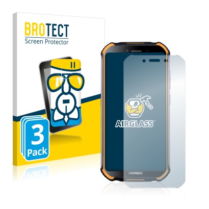 Face avant d’un emballage produit avec le logo de la marque BROTECT. À côté, l’appareil Doogee S40 Pro est représenté avec la 