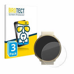 Parte frontal de un envase de producto con el logotipo de la marca BROTECT. Al lado se muestra el dispositivo Polar Ignite 2 c