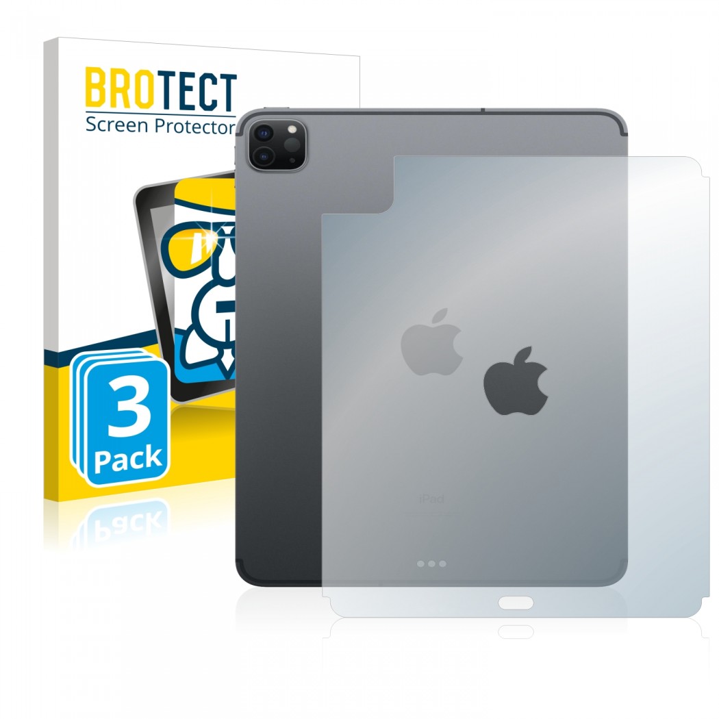 3x BROTECT AirGlass Protection d'écran en verre pour Apple iPad Pro 11  WiFi 2021 (Arrière, 3e Gen.)
