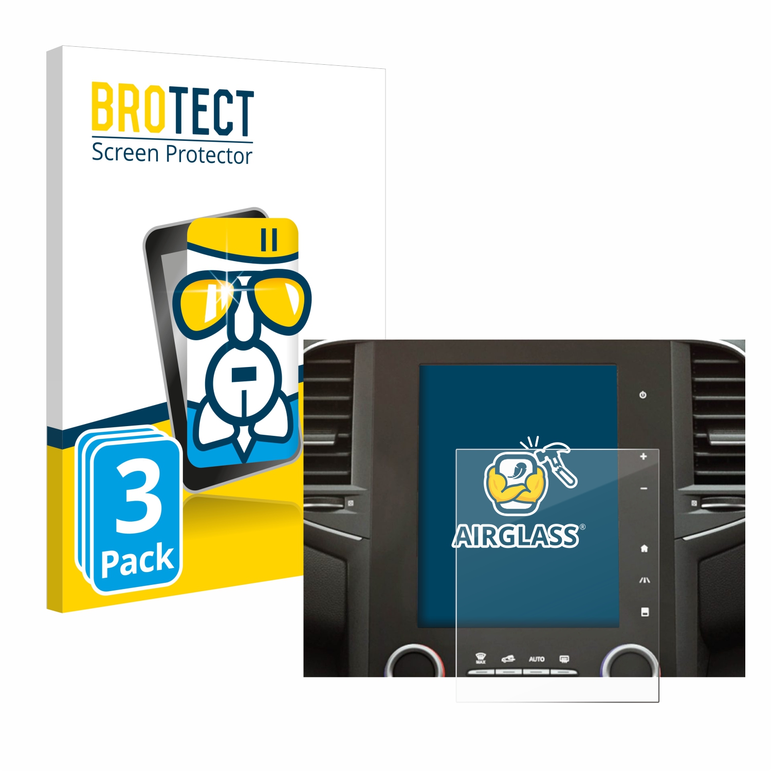 BROTECT Schutzfolie kompatibel mit Renault Talisman Phase 2 2020 Easy Link 9.3 2 Stück klare Displayschutz-Folie 