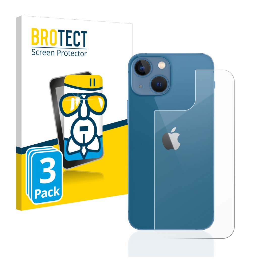 3x BROTECT AirGlass Protection d'écran en verre pour Apple iPhone 13 mini  (Arrière)