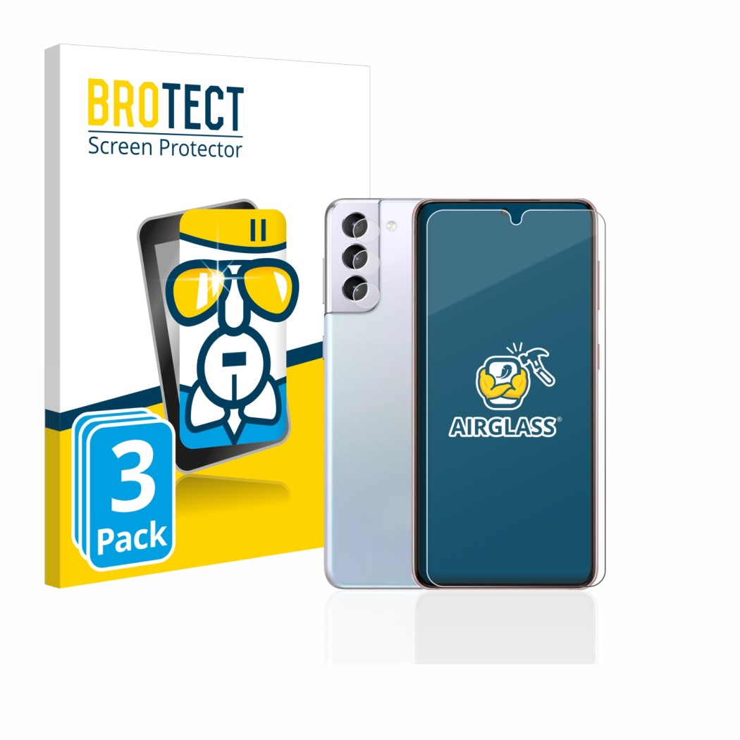 3x BROTECT AirGlass Protection d'écran en verre pour Samsung Galaxy S21 5G  (Avant+Caméra)