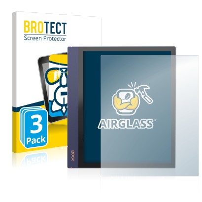 Parte frontale di una confezione del prodotto con il logo del marchio BROTECT. Accanto è raffigurato il dispositivo Boox Note