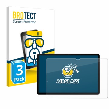 Front side of a product packaging with the brand logo BROTECT. Next to it is the device Samsung Galaxy Tab S8 Plus WiFi shown 
