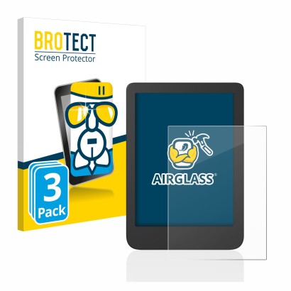 Vorderseite einer Produktverpackung mit dem Markenlogo BROTECT. Daneben ist das Gerät Tolino Shine 4 mit dem zugehörigen Displ