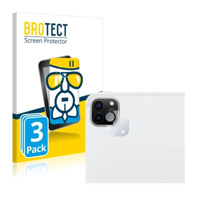 Front side of a product packaging with the brand logo BROTECT. Next to it is the device Apple iPad Pro 12.9" 2022 (ONLY Camera