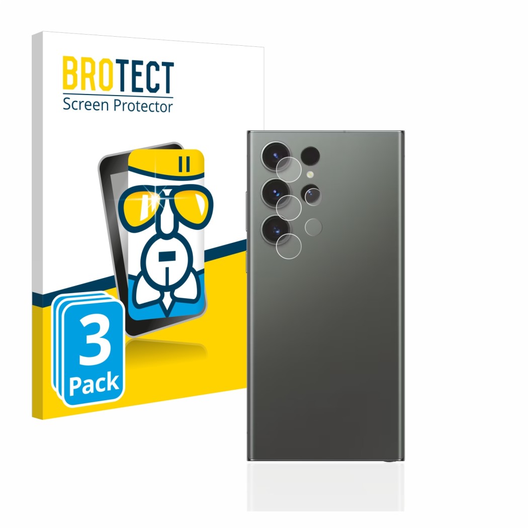 3x BROTECT AirGlass Protection d'écran en verre pour Samsung Galaxy S23  Ultra (Caméra UNIQUEMENT)